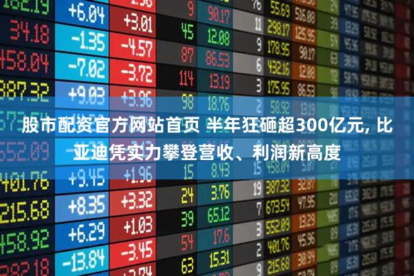 股市配资官方网站首页 半年狂砸超300亿元, 比亚迪凭实力攀登营收、利润新高度